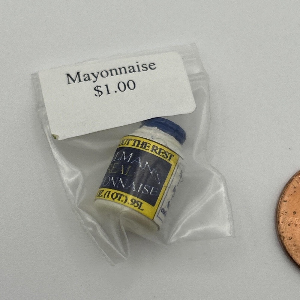 Handmade By Artist Miniature Dollhouse Food mayonnaise 1:12